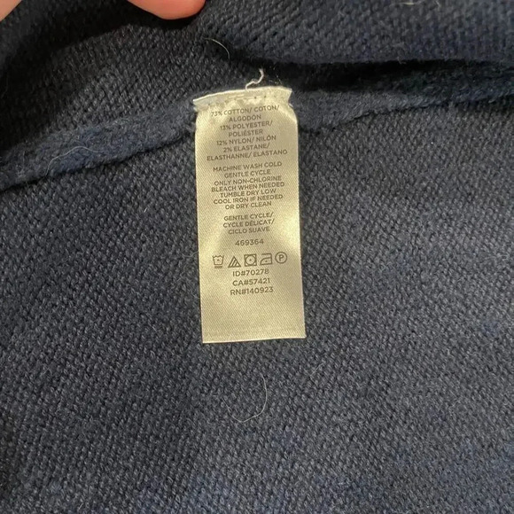 Loft Outlet NWT Navy Blue Open Front Knit Cardigan Sweater Women's XS Cozycore - Picture 4 of 6